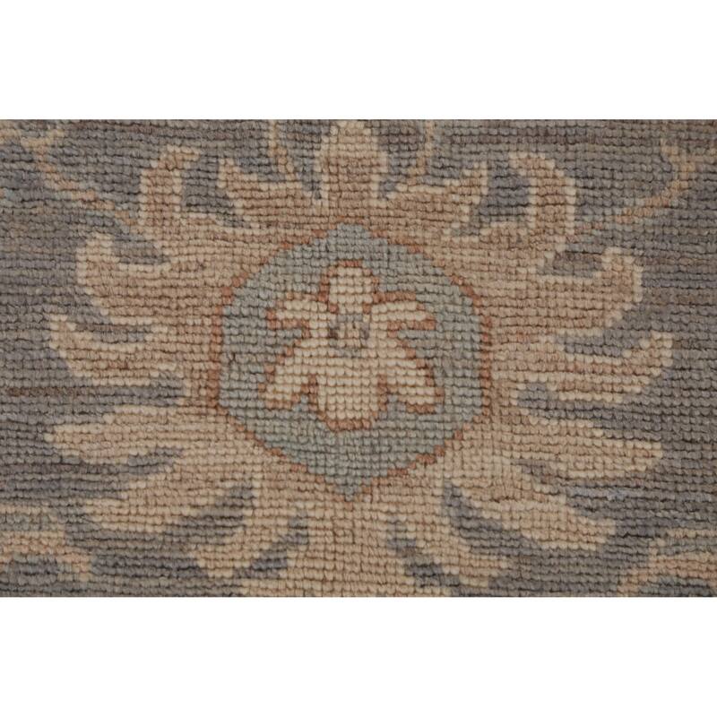 Hand Knotted Oriental 100% Wool Carpet Transitional All-Over Greys & Charcoal Oushak Area Rug - 11' 11'' X 9' 3''