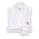 preview thumbnail 29 of 27, Authentic Hotel and Spa White Unisex Turkish Cotton Waffle Weave Terry Bath Robe with Red Script Monogram L/XL - K