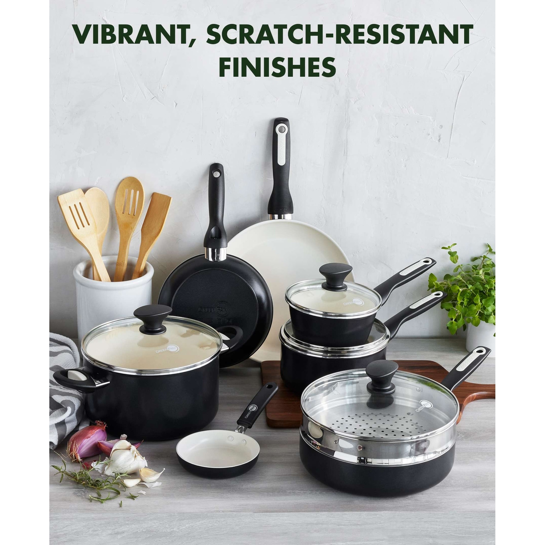 Chatham Black Ceramic Nonstick 15-Piece Cookware Set