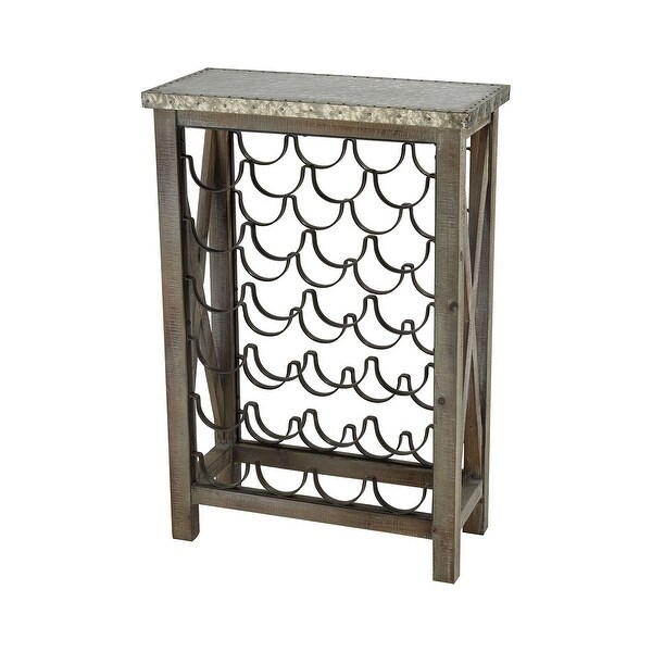 32” Salvaged Grey Klad Wine Rack - N/A
