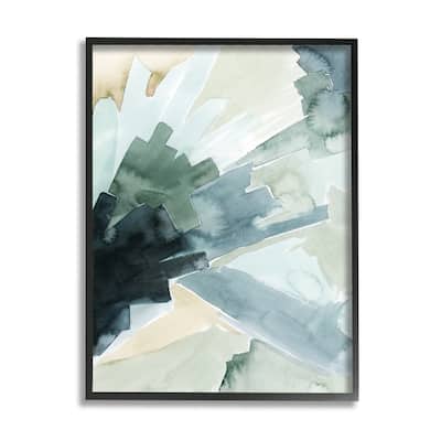 Stupell Tree Shadow Abstract Landscape Painting Green Blue Framed Wall Art