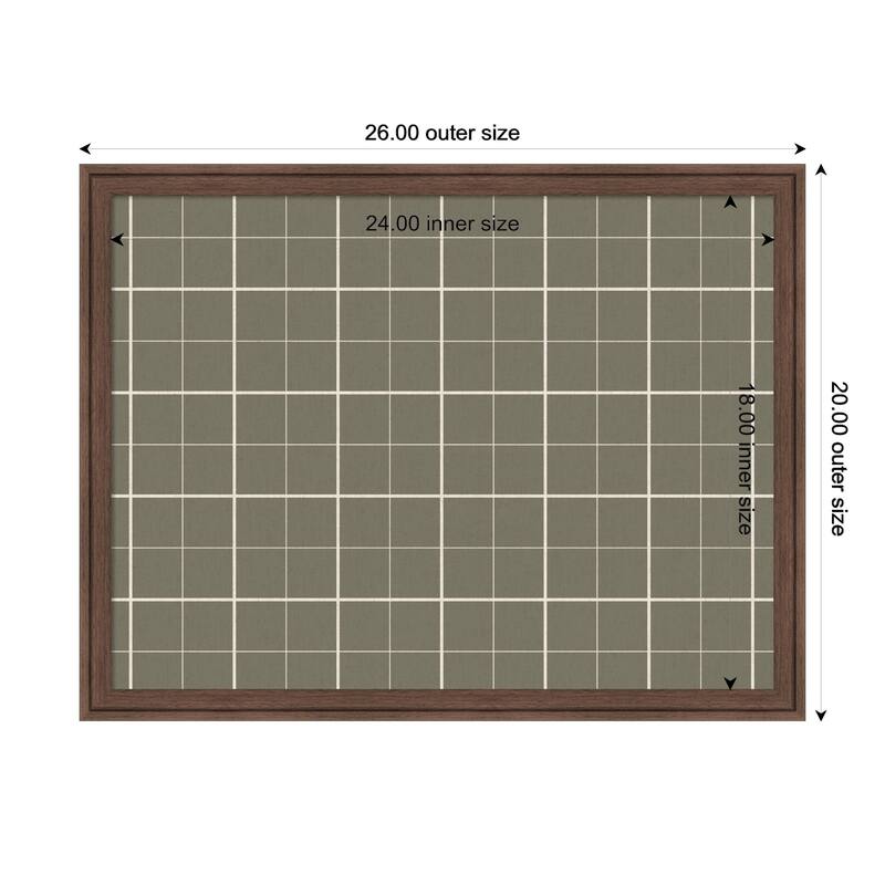 Kate and Laurel Framed Fabric Pinboard Sage Green Plaid Wall Organization