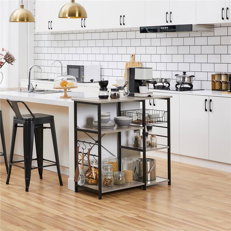 Yaheetech Metal Frame Baker's Rack Kitchen Island Storage Shelf