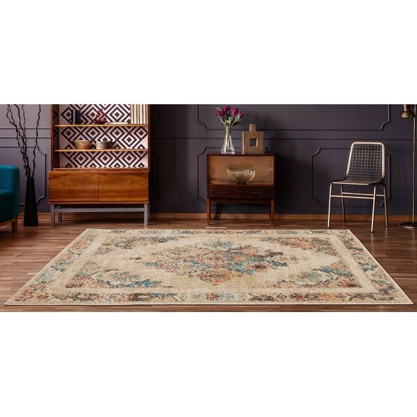 slide 2 of 16, Porch & Den Steven Distressed Diamond Medallion Area Rug