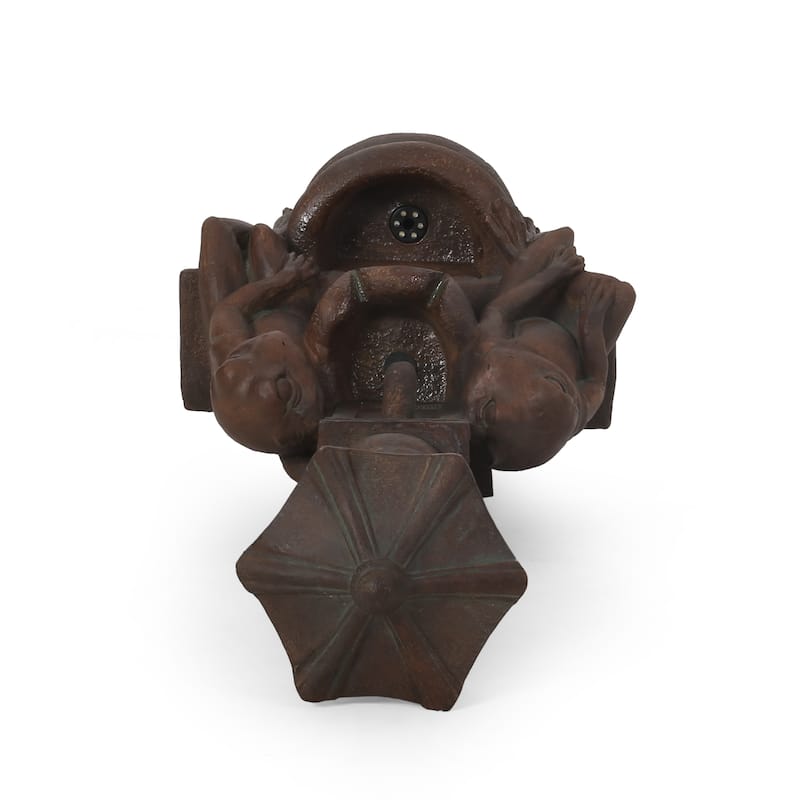 37.25" H Outdoor Fountain,Hand Crafted Floor Fountain with Light - 37.25"H