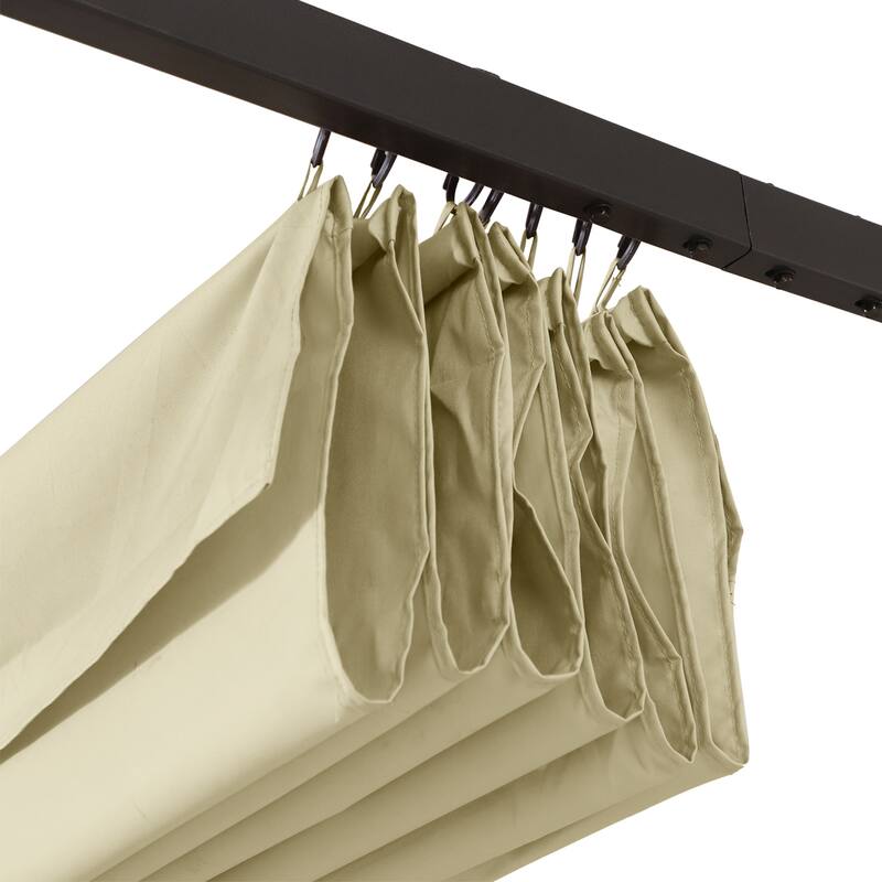Outsunny 11.5' x 11.5' Retractable Pergola Canopy, Outdoor UV Protection & Sun Shade, Steel Frame