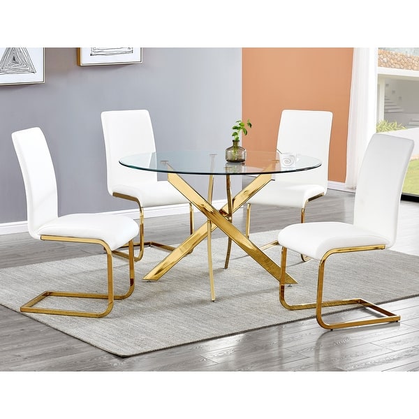 Best Master Furniture T01 Round Glass Dining Table Bed Bath & Beyond