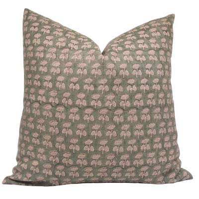 Fabdivine Linen Boho Block print pillow Cover