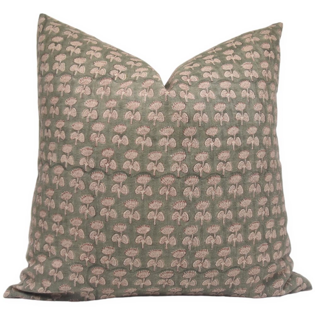 Fabdivine Linen Boho Block print pillow Cover