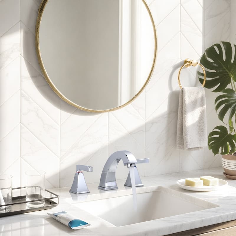 WOWOW 8 in. Widespread Double Handle Bathroom Faucet