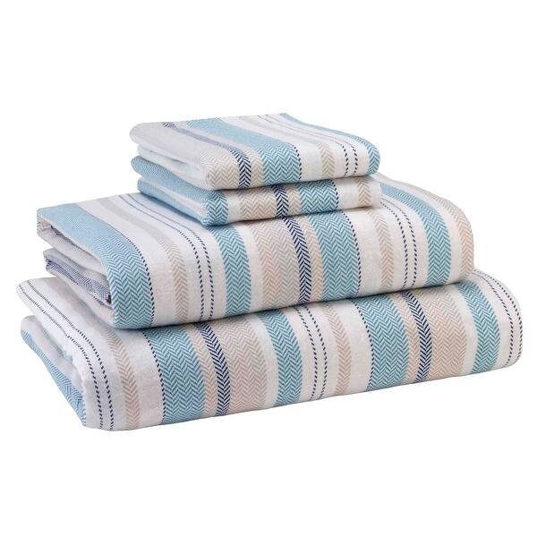 slide 2 of 3, Avanti Linens Pajama Stripe Flannel Full Sheet Set
