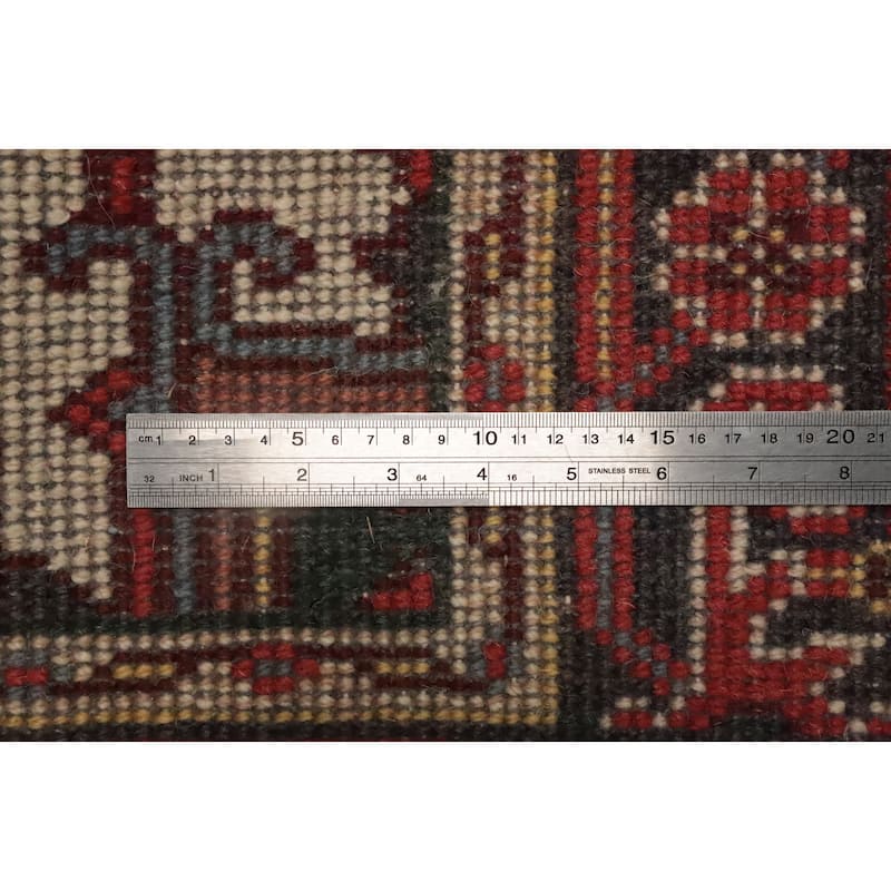 Hand Knotted Oriental 100% Wool Carpet Traditional Geometric Red Heriz (serapi) Area Rug - 5' 2'' X 2' 11''