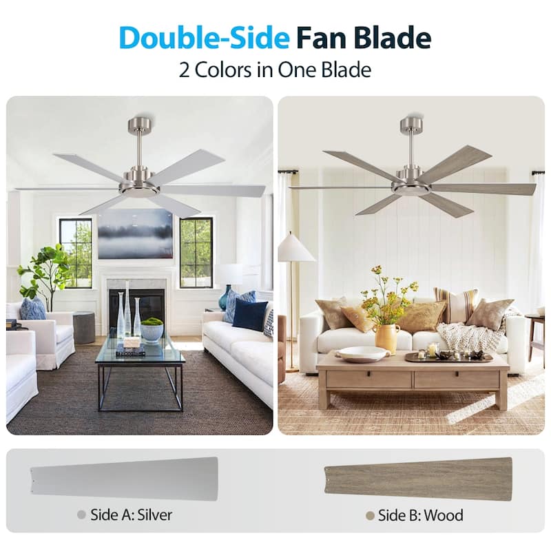 MLiAN Ceiling Fan 60inch Playwood Blades Remote Control 6-Speed DC - 60''