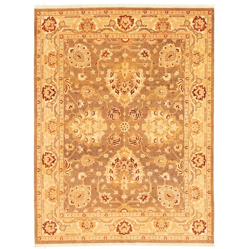 Hand-knotted Double Knot Brown Wool Rug - Bed Bath & Beyond - 31416546