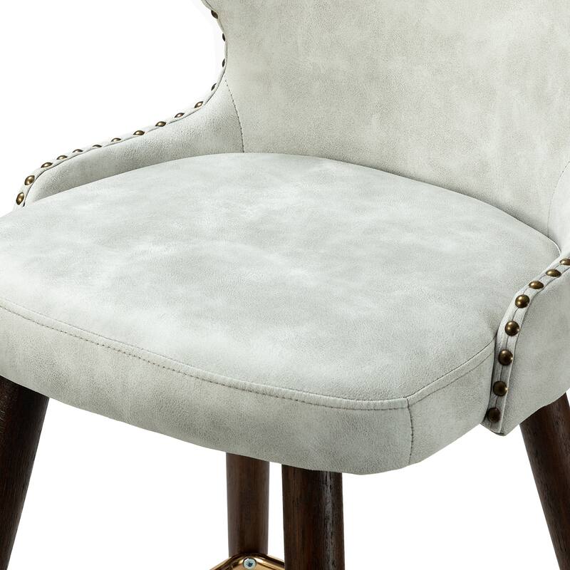 Hepburn Wingback Nailhead Trim Bar Stool Set of 2 by HULALA HOME
