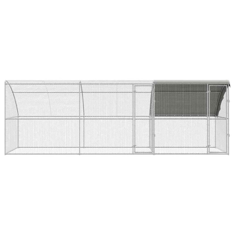 vidaXL Chicken Cage Silver 400/600/800 x 200 x 198.5 cm Galvanized steel
