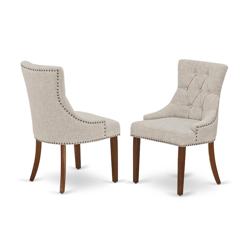 5Pc Dinette Set - Rectangle Table & 4 Parsons Chairs - Mahogany Finish
