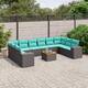 Option Black-2x corner+6x middle+2x Sofa+Table