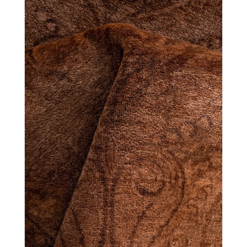 Fine Vibrance One-of-a-Kind Hand-Knotted Runner Rug - Brown, 2' 8" x 12' 4" - 2' 8" x 12' 4"