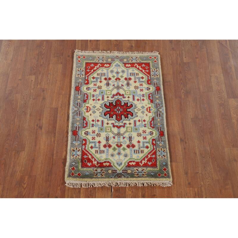 Kazak Indian Accent Rug Handmade Wool Carpet - 2'0" x 3'0"