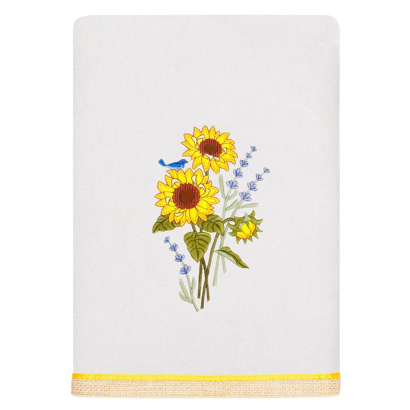 Authentic Hotel and Spa Turkish Cotton Girasol 3PC Embellished Bath and Hand Towel Set