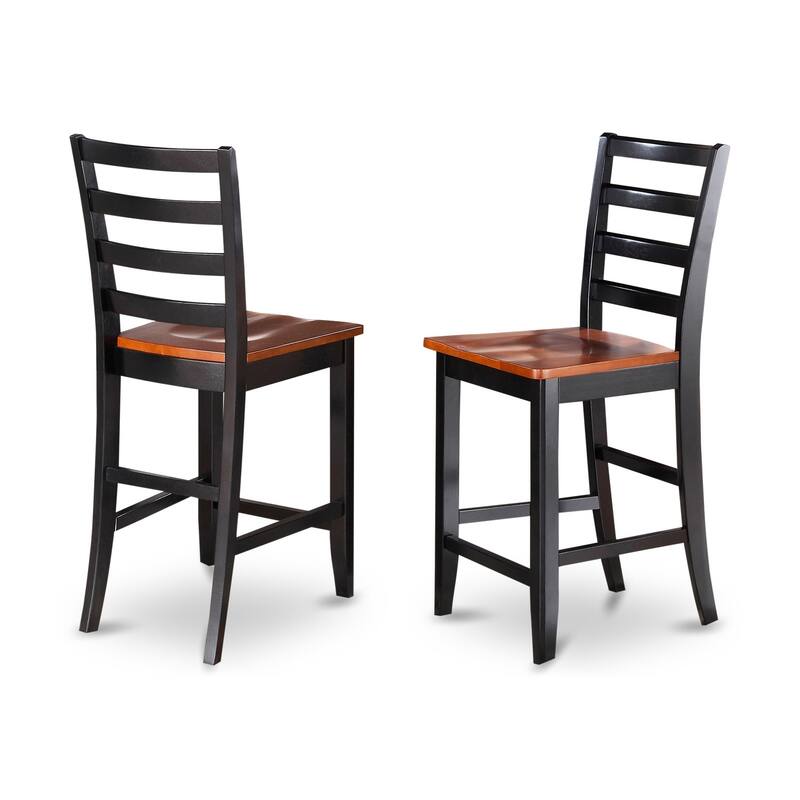 3 Piece Counter Height Table And Chair Set - Kitchen Table And Chairs in a warm Black and Cherry Finish