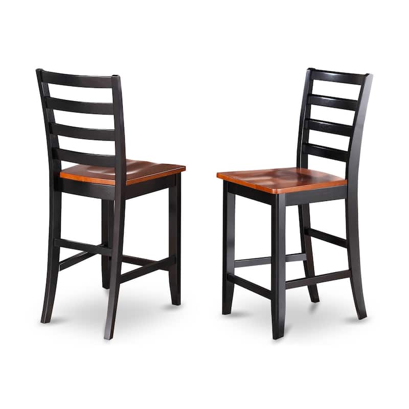HomeStock 3-Pc Black Finish Solid Wood Top - Dining Room Set - Seats 4