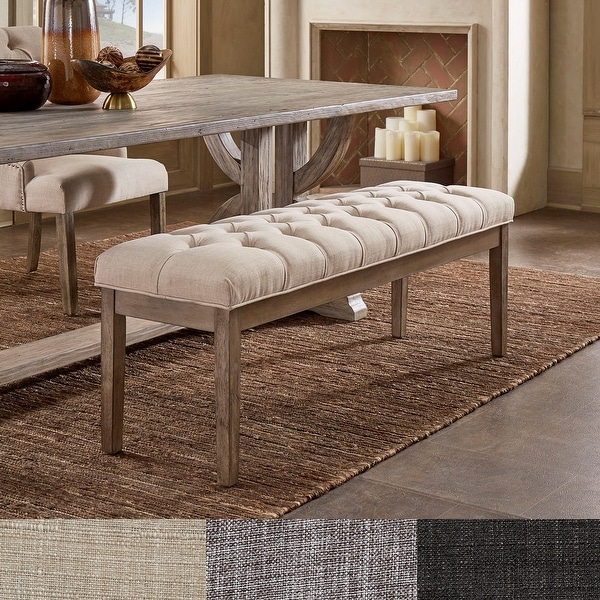 Benchwright Premium Tufted Reclaimed 52-inch Upholstered Bench by iNSPIRE Q Artisan. Opens flyout.