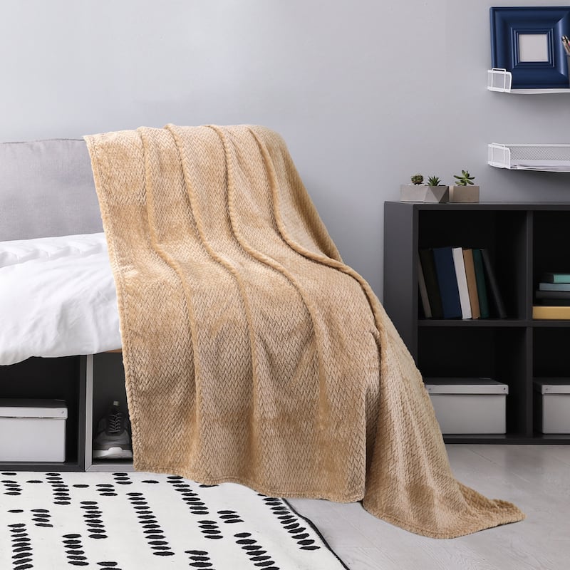 Flannel Fleece Throw Blanket for Bed or Couch,