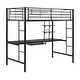 preview thumbnail 6 of 8, Walker Edison Abner Full Metal Black Loft Bed with Desk