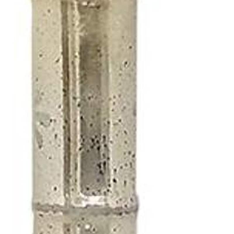35" Silver Floral Glass Cylinder Floor Vase - 11.40