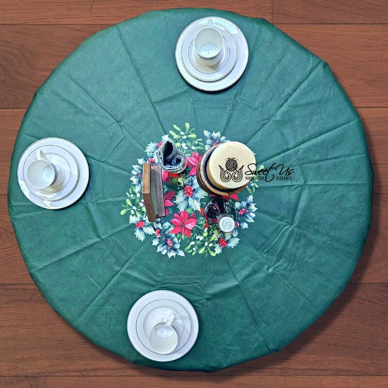 Christmas Acrylic Coated Wipeable Spill Resistant French Tablecloth