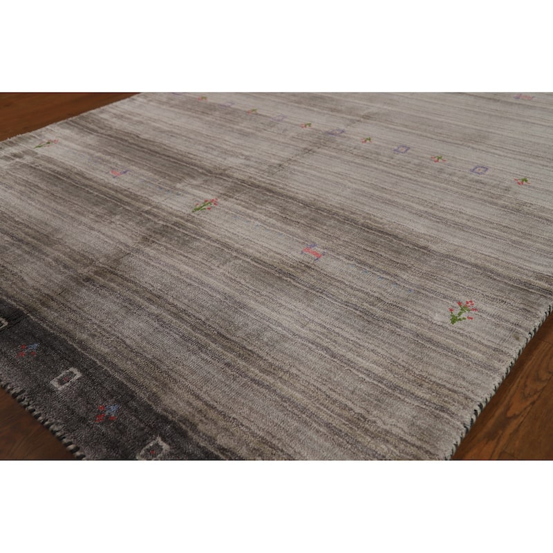 Hand Knotted Oriental 100% Wool Carpet Tribal Tribal Multi-Colored Gabbeh Area Rug - 5' 11'' X 4' 1''