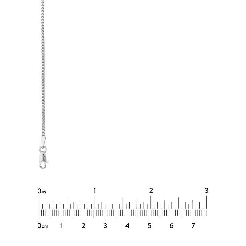 Curata 925 Sterling Silver Rhodium 1.45mm Round Franco Chain Necklace (Lobster)