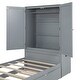 preview thumbnail 1 of 32, Twin Size Platform Bed with Storage Headboard and Footboard, Pull Out Shelves and Twin Size Trundle, Gray