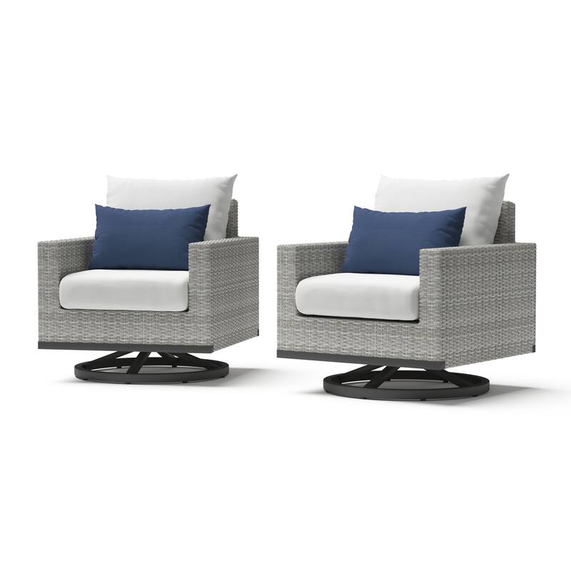 Milo Grey 2 Piece Sunbrella Outdoor Patio Club Chairs