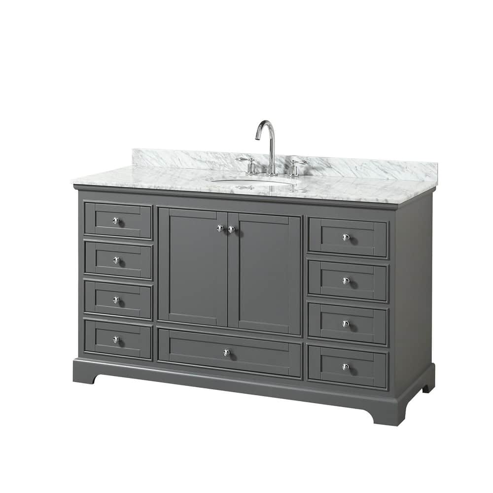 Wyndham Collection Deborah 60" Free Standing Single Vanity Set with