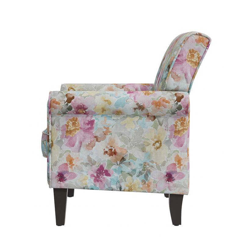 Herve Traditional Rolled Arm Accent Chair with Pewter Nailheads