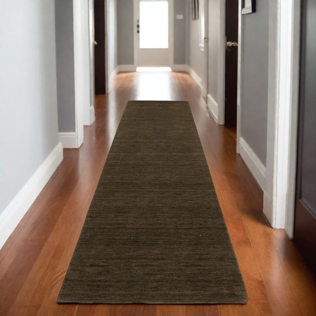 HomeRoots Solid Color Casual Runner Area Rug - 95.67 in. x 29.92 in. x 0.59 in.