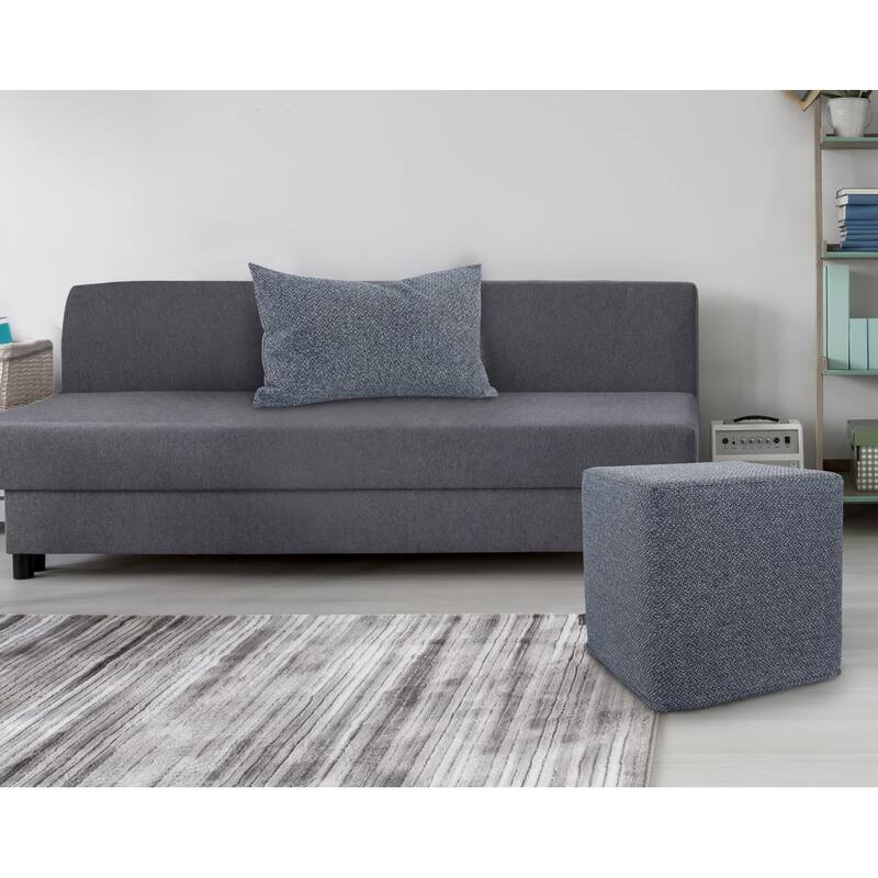 Allan Andrews No Tip Short Block Ottoman with Cover, Panama Collection