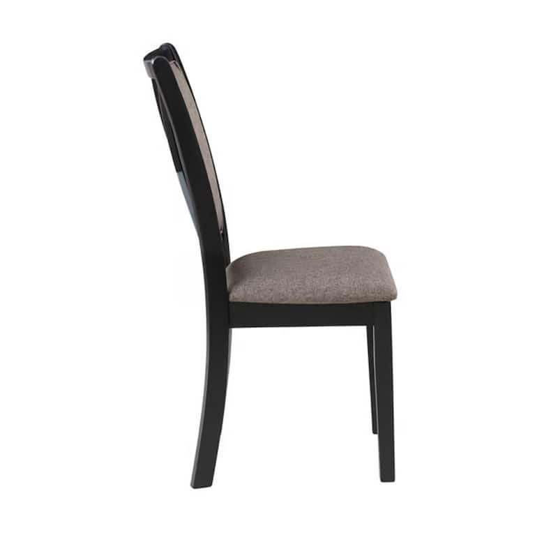 Mac 21 Inch Dining Side Chair Set of 2, Tall Curved Backrest, Padded Brown