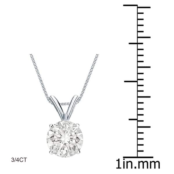 dimension image slide 5 of 4, Auriya Clarity-Enhanced Round Solitaire Diamond Necklace 14k Gold