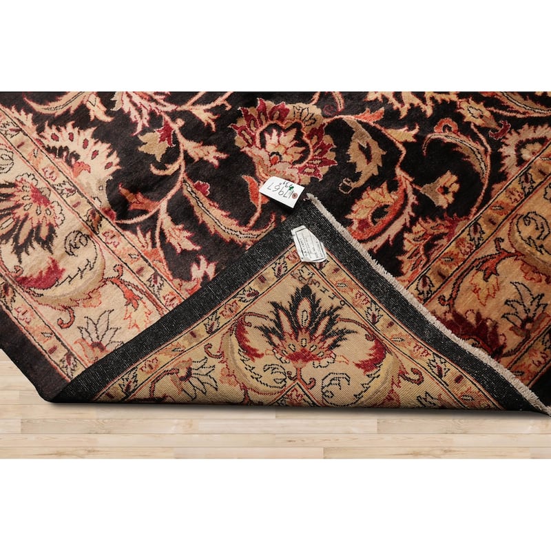 Hand Knotted Peshawar Charcoal 100% Wool Traditional Oriental Area Rug - 7' 10'' x 9' 11''