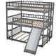 preview thumbnail 16 of 25, Full-over-Full Triple Bunk Bed with Built-In Ladder and Slide