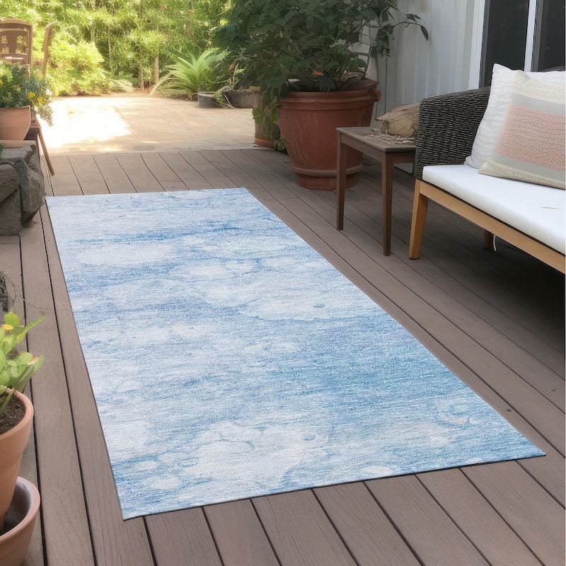Machine Washable Indoor/ Outdoor Chantille Abstract Modern Rug