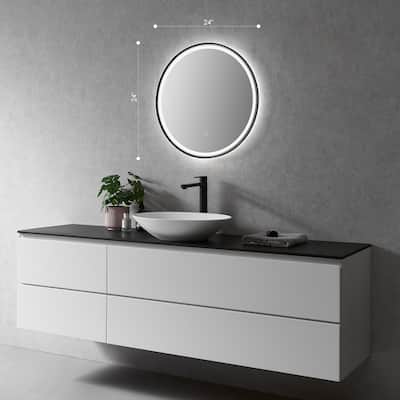 Altair Palme Round Framed Bathroom LED Lighted Wall Mirror
