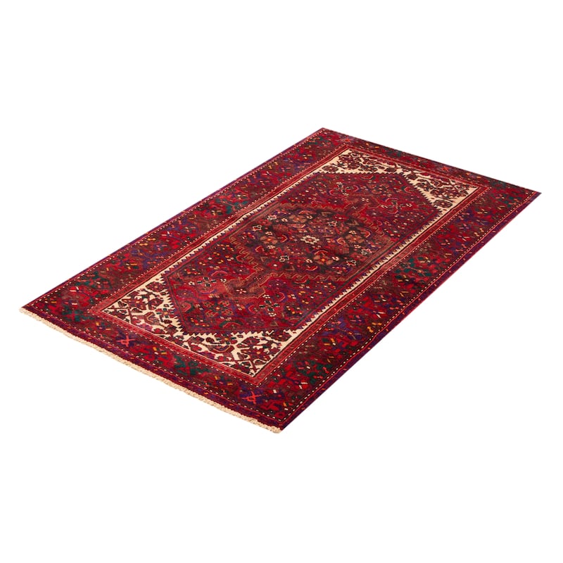 ECARPETGALLERY Hand-knotted Andelz Red Wool Rug - 4'2 x 6'8