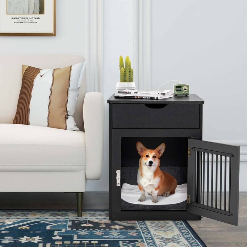 Costway 2-In-1 Furniture Dog Crate with Drawer Wired & Wireless - See Details