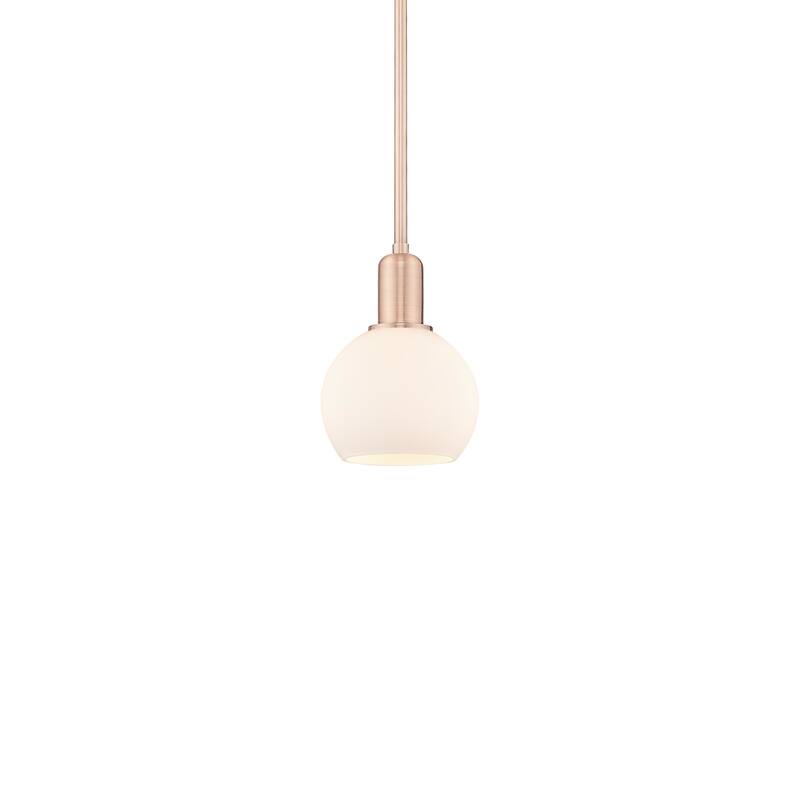 Innovations Lighting 716-1S-9-6 Athens Pendant Athens 6" Wide Mini - Antique Copper / Matte White