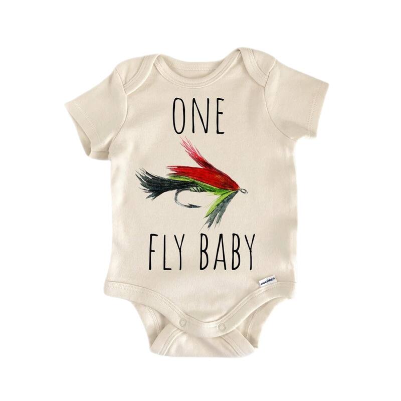 Fly Fishing Lure - Baby Boy Girl Clothes Infant Bodysuit Funny Cute Newborn - Natural - 0-3M